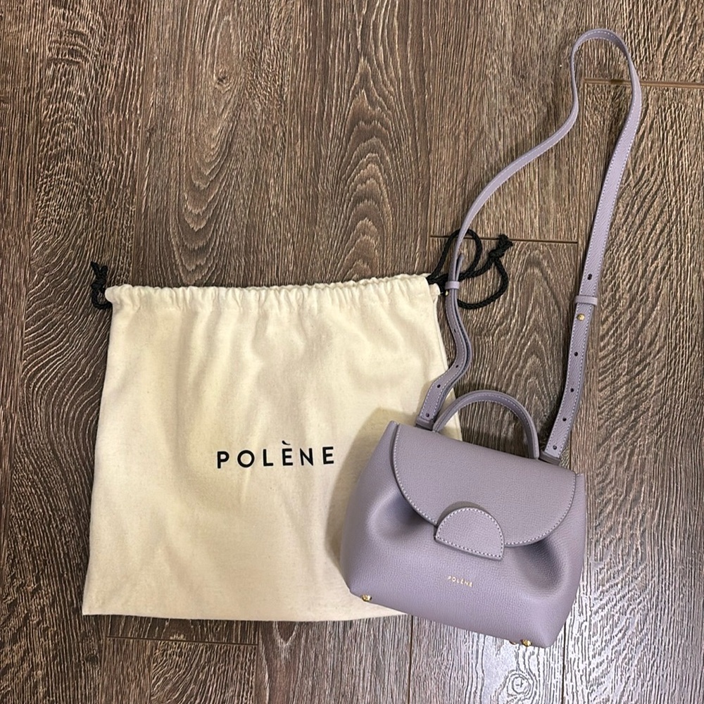 Polene Un Nano - Mauve Textured Leather